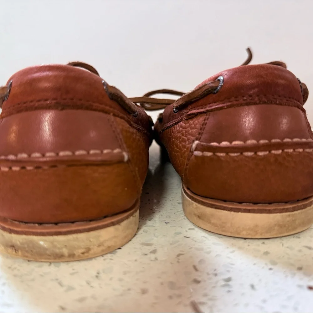 J&M Rust‎ Leather Boat Shoes Sz 9 1/2